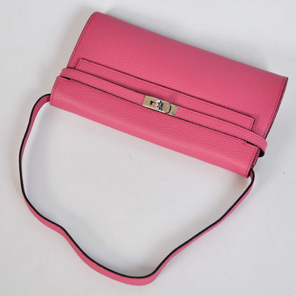 AAA Hermes Kelly 26CM Shoulder Bag Clemence Peach 60699 On Sale